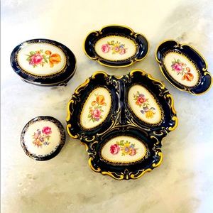 Vintage JLmenau Echt Kobalt serving set (5 pcs)